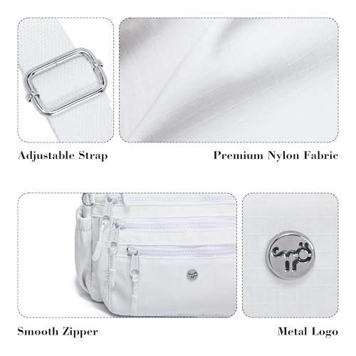 Image of AOCINA Nylon Crossbody Bags for Women Multi Pocket Cross Body Purses | Lightweight Cross Body Bag for Woman with Compartments Lots of Pockets Ladies Messenger Shoulder Handbag for Everyday Travel