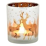 Teelichthalter ♥ Süßes Teelichtglas mit verschiedenen Motiven zum Thema Weihnachten und Winter.