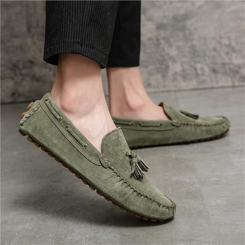 Men's Shoes Suede Vamp Uniform Driving Loafers Solid Color Round Toe Party Non Slip Block Heel Anti-Slip Slip Resistant Shoe2