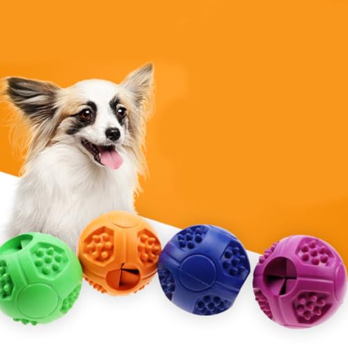 UKCOCO 2 Stück Interaktives Hundespielzeug aus Gummi mit Auslaufendem Futter Langlebiger Trainingsball für Zahnpflege und Spielerische Beschäftigung von Hunden Zufällige Zufällige Farbe