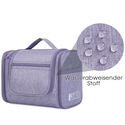 WANDF Duża kosmetyczka wisząca kosmetyczka dla kobiet, zestaw kosmetyków, duża kosmetyczka, torba na kemping, dla dzieci, kobiet, mężczyzn,Fioletowy