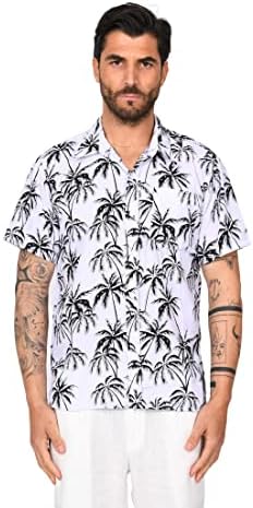 Generico Camicie Hawaiane Camicia Di Lino Uomo Uomo Corte Camicia