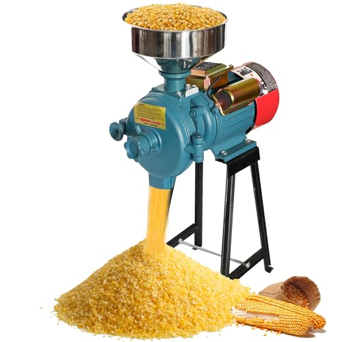 Image of H&ZT 3000W Dry Electric Grain Mill Grinder, 110V Rice Wheat Corn Grinder Machine, Home & Farm Flour Mill, Molino de Maiz Electrico