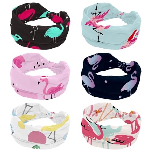 Bandeau de yoga et sport pour femme - Lot de 6 turbans imprimés