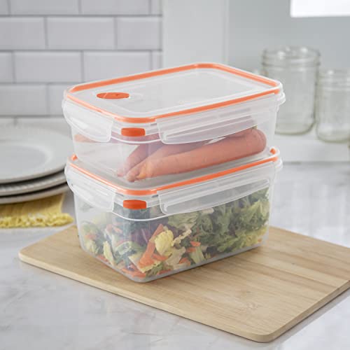 Sterilite 0 Ultra Seal 8.3 Cup Food Storage Container, Clear Lid And Base With Tangerine Accents, 6-Pack,Orange #TOP6