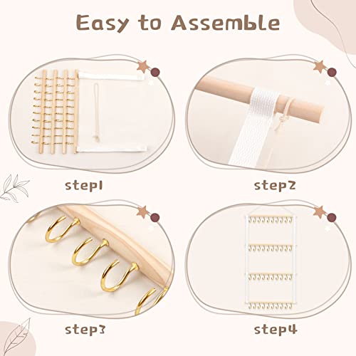 Oaoleer Baby Headband Holder Jewelry Organizer For Girls, 40 Hooks Baby Nylon Bows ​Hair Accessories Organizer Storage Wall Hanging Decor For Nursery Closet Room Door #TOP4