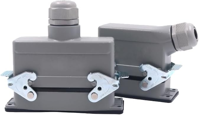 Boicus Wiring Connecting Terminals - Rectangular Heavy Connectors HDC HE 4 6 8 10 16 20 24 32 48 Core Pin 16A Waterproof Aviation Plug Top Side Line Connector - (Color: 16 core top line)
