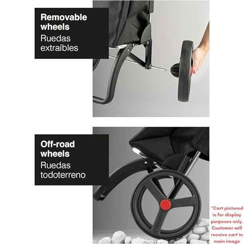 Foldable Puffer Grocery Shopping Cart with Wheels | Collapsible Personal Folding Cart for Groceries | Durable & Portable | Black by ROLSER - Image 5