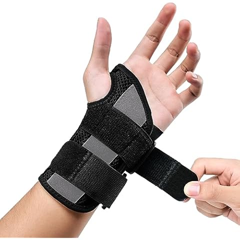 ABYON Wrist Brace Copper Infused for Carpal Tunnel, Wrist Support for Arthritis, Tendonitis, Sprain, Repetitive Strain, Day Wrist Splint for Men Women Fits Left-Hand-Black-S/M Cover