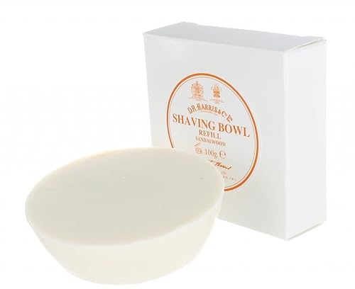D.R.Harris & Co - Repuesto de jabón de afeitar triple fresado con sándalo, 3.53 oz