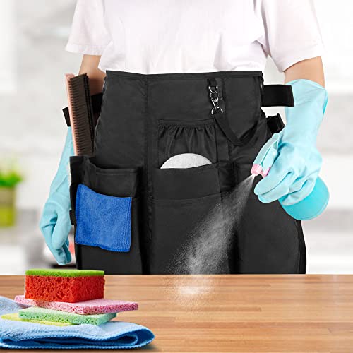 image for LoDrid Professional Cleaning Apron with 9 Pockets and Adjustable Waist