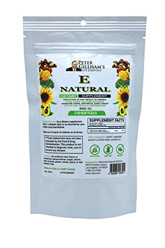 Peter Gillham's Life Essentials, Natural Vitamin E 400Iu, 250 Softgel Capsules, Antioxidant And Skin Support, Gluten Free, Made In Usa #TOP2