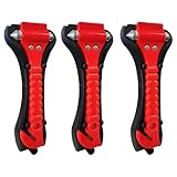 BFXM Car Window Breaker Hammer and Seat Belt Cutter 2-in-1, Emergency Escape Tool, Safety Glass Breaker, Automotive Safety Essentials and Accessories, 3 Packs