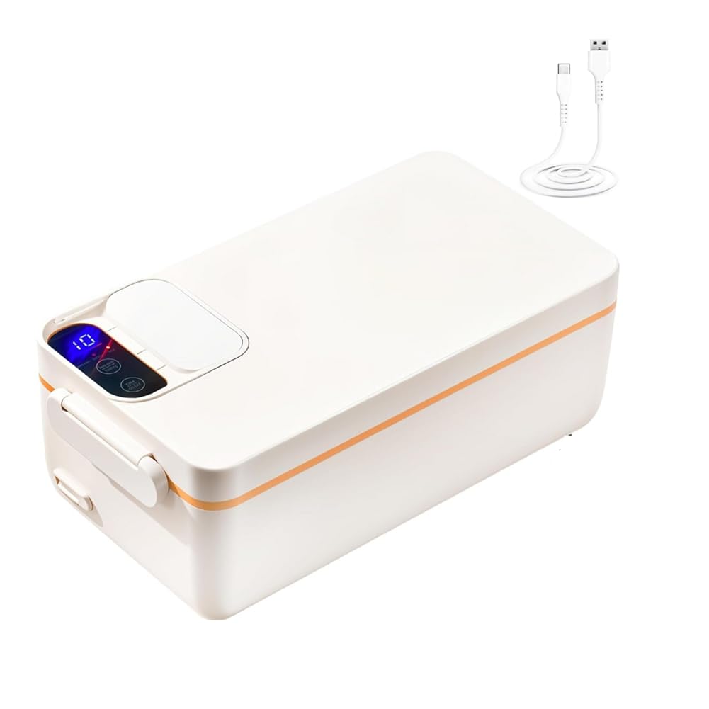 Vjsujehgy Rechargeable Electric Heated Lunch Box Cordless Heated Lunch Box Heated Lunch Box Battery Powered