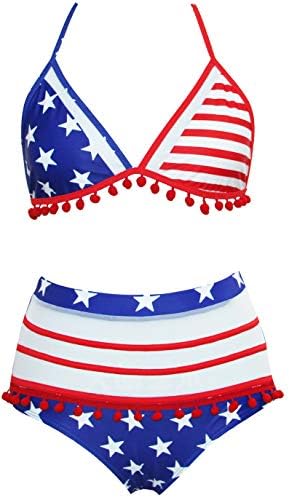 Childlike Me American Flag Bikini USA Flag Swimsuits for Women July 4th Patriotic Sexy Swimsuit Bathing Suits Sexy Flag Small