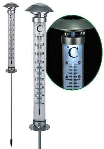 Gravidus LED Solar Thermometer beleuchtet Gartenthemometer