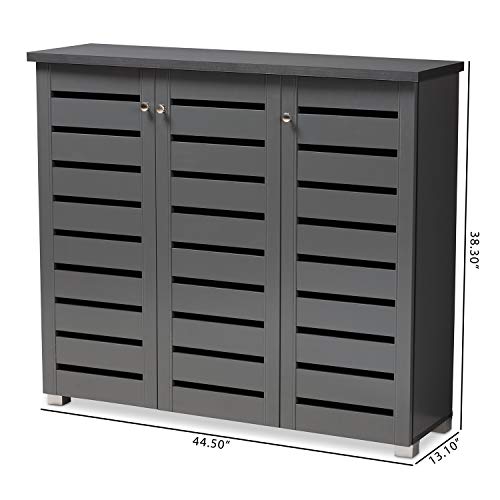 Baxton Studio Shoe Cabinets, One Size, Dark Gray #TOP1