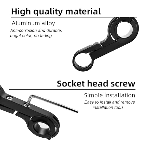 Bicycle Handlebar Extender, 11.8in Double Bike Handlebar Extension Rack,Multifunctional Aluminum Alloy Bracket Extension for Headlight,Holding Bicycle Speedometer, GPS (30 cm Black) - Thumbnail 5