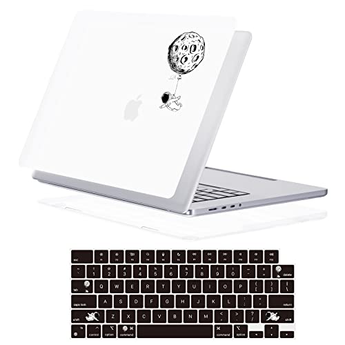 IMMOENUC 4-in-1 Color Painting Laptop Hard Shall Case for MacBook Pro 14 inch 2021 A2442 Protective Shell for Laptop Mac Accessories Full Protection (for MacBook Pro 14 A2442, Space Balloon)