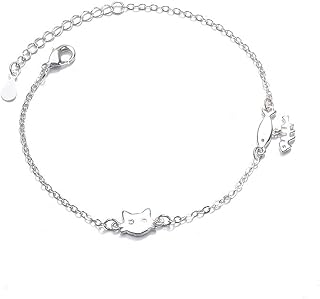Silver Simple Fashion Cut Cat Fish Bracelet For Women Girl Gift pulseira Party Gift