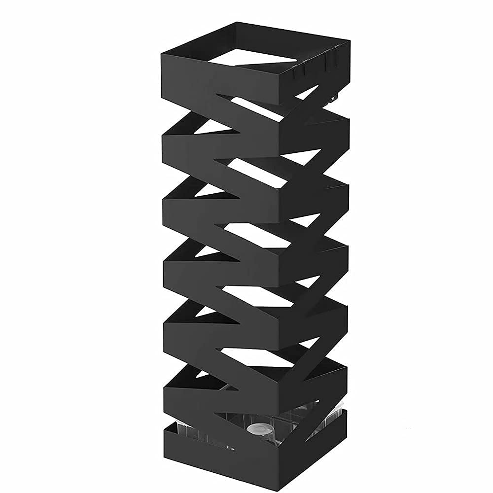 BHFPFZA Metal Umbrella Stand for Corridor Square Design with White Finish 17 * 17 * 48.5Cm