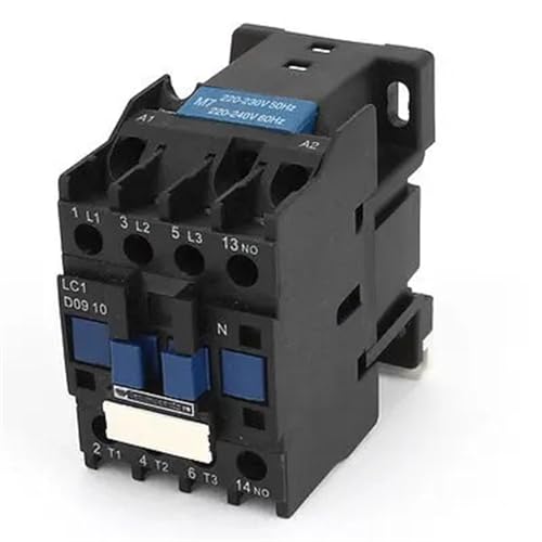 Contactor trifásico LC1 D0910 de alta resistencia mecánica para carril Din de 35mm