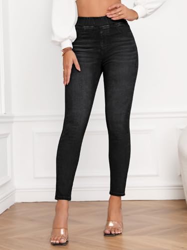 Image of Shasmi Women's Light Blue High Waist Skinny Jeans Stretch Denim Jeggings for Women | Elastic Waist Slim Fit Jeans | Casual Pocket Skinny Denim Pants (Jeans 240