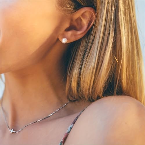 White Imitation Pearls Stud Earrings, Delicate 12 Pairs Pearls Earrings For Women, Classic Elegant Ball Stud Earrings For Ladies4