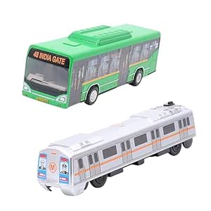 Buy JAPSI Vehicles Toys for Kids | Metro Train with City CNG Bus Toy ...