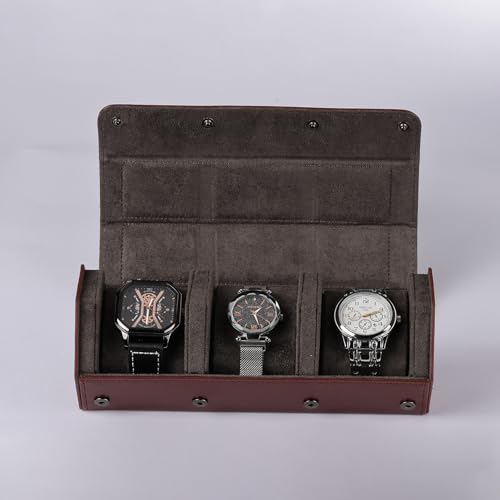 YANHHAN Luxury Watch Roll - Leather Travel Watch Case, Portable Watch Box 3 Watches,Christmas/Business Gift Idea(Unisex) by YANHHAN - Image 3