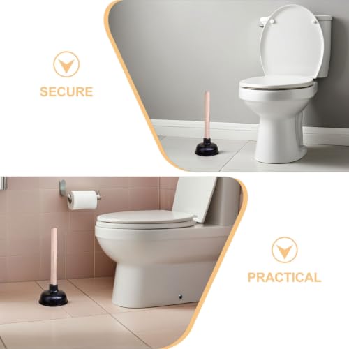 Toilet Plunger with Handle 2 Pack - Manual Rubber Drain Plungers for Sink Kitchen Bathroom Toilet and Bathtub Unclogging Tool with Ergonomic Wooden Handle Compact 10.43In X 8.66In by Healvian - Used condition - Image 7