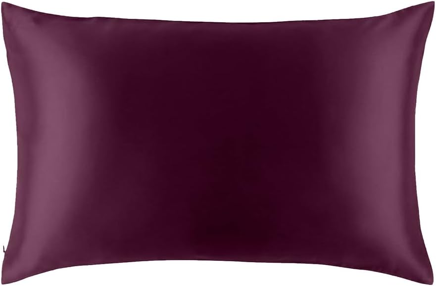 MYK Silk Pure Mulberry Silk Pillowcase, 19 Momme with Both Sides Silk for Hair & Skin, Hypoallergenic, OEKO-TEX, Queen (51 x 76 CM), Burgundy