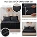 Velorose Queen Comforter Set Black - Bed in a Bag Queen Size 7 Pieces, Soft Bedding Set for All Seasons, Premium Queen Comforter Set with Comforter, Sheets, Pillowcases & Shams