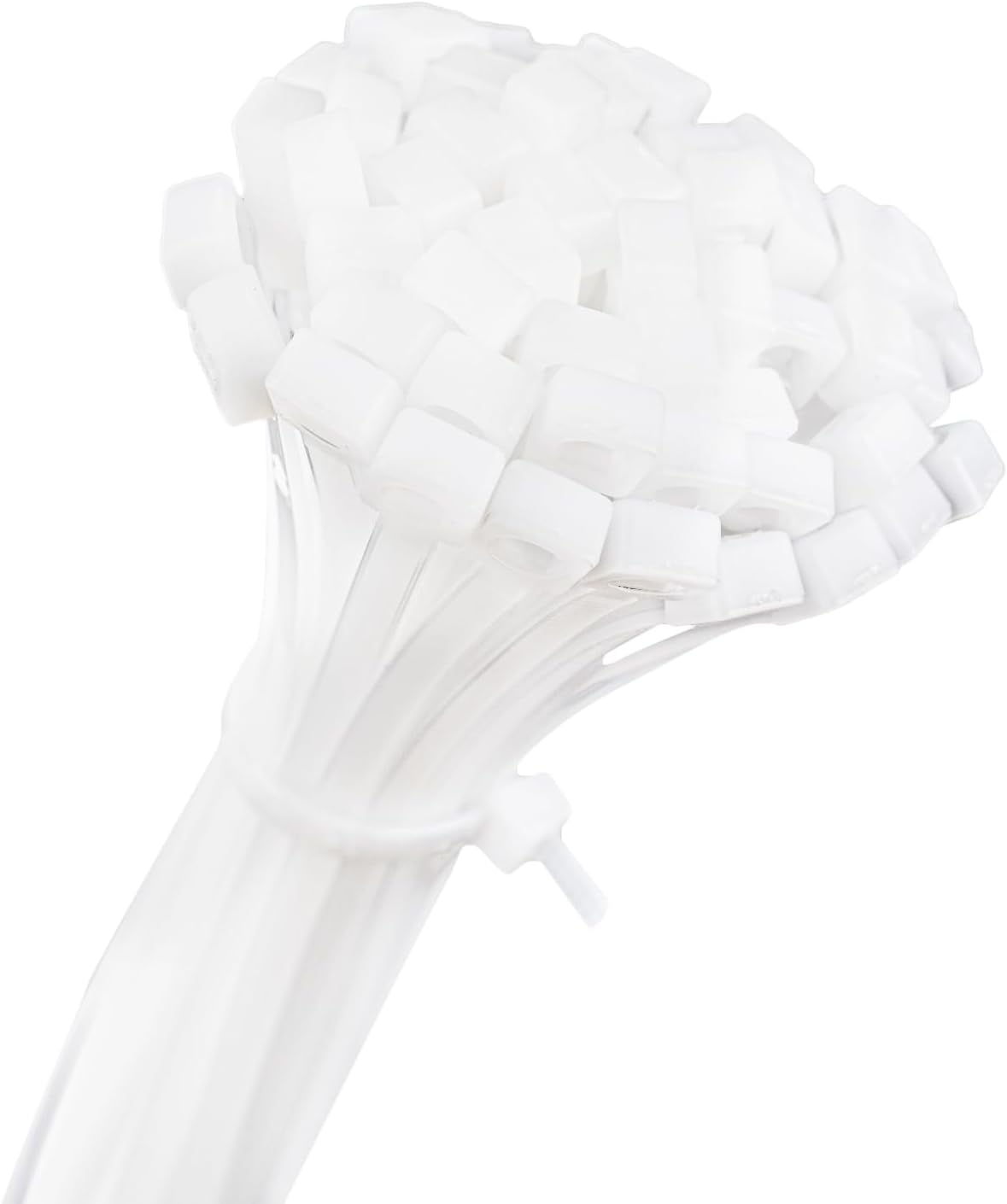 14 inch White Zip Ties, 100 Pack, 50 LBS Tensile Strength, UV Resistant, Multi-Purpose Self-Locking Nylon Cable Ties for Indoor and Outdoor