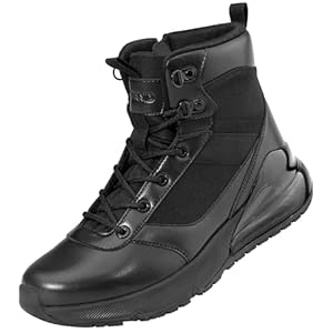 Women’s Waterproof Work Tactical Boots Wide Non Slip Boots Lightweight for Side Zipper All Day Comfortable Hiking Motorcycle Service