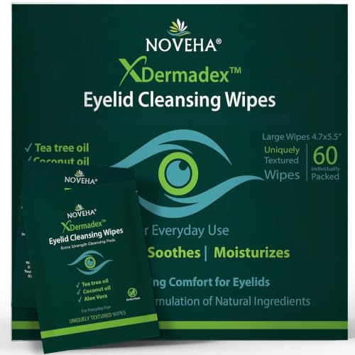 NOVEHA Extra Strength Eyelid & Lash Wipes