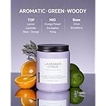 M&SENSE Lavender Citrus Candles, 19.4oz 110H Burn Time Large Natural Soy Candles for Home Scented, Stress Relief Aromatherapy Gifts for Mom Friends Teacher & Spa, Bath, Yoga - Image 2