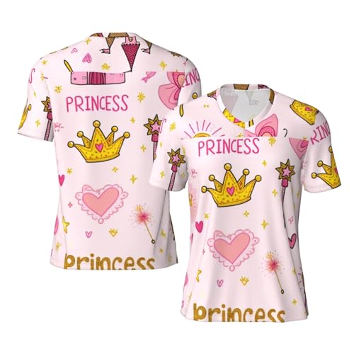 Stylish Athletic Sports Jersey Princess-Butterfly-Castle-Crown Men's Rugby Jersey Large