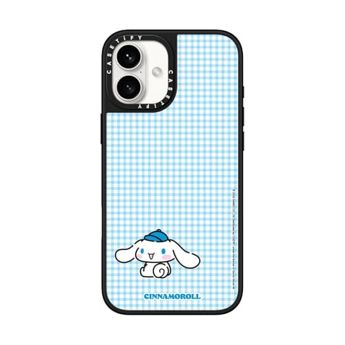 CASETiFY �~���[ iPhone 16 Plus �P�[�X [Sanrio Puppy Pals Co-lab/����(�X�}�z�J�o�[) / MagSafe�Ή�/�w��h�~] - Cinnamoroll with you Custom Case - Chec