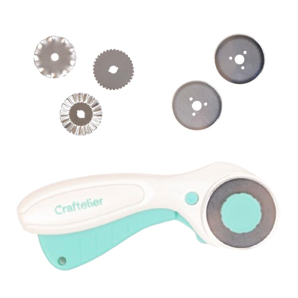 Craftelier Rotary Cutter, Wheel Cutter for Smooth & Shaped Blades, Ideal for Craft Projects & Scrapbooking
