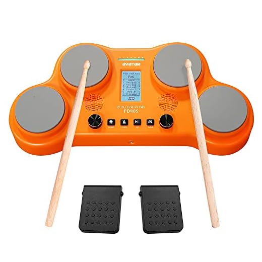 HXW PD405 Percussion Pad Portable Electric Drum Set