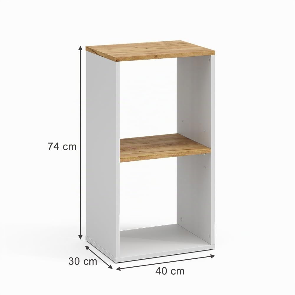 Vicco Scaffale Tomy, Rovere bianco/dorato, 40 x 74 cm