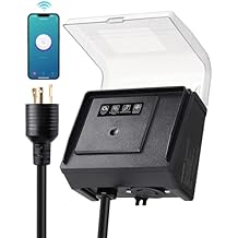 SURAIELEC WiFi Pool Timer for Above-Ground Pools, Twist-Lock NEMA L5-20R Plug-in Timer, 20A 125V 1HP, Weatherproof PC Cover, App Control, Ideal for Pool Pumps, Filters, Lights, and Saltwater Systems