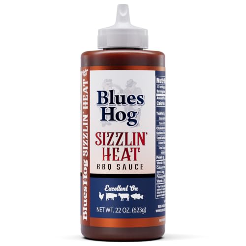 Blues Hog Gluten Free Sizzlin' Heat BBQ Sauce, Spicy & Tangy Cajun, 22oz