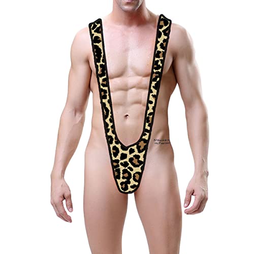 VemeFufu String G String Hommes Sexy Tanga Borat Sous-vêtements Hommes Hot V Sangle Mince Élastique Thong Masculin Culotte, Léopardato01, Taille unique Cover