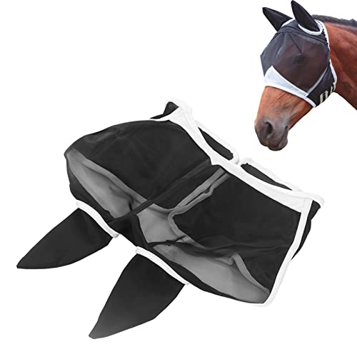 Demeras Mosca de cavalo, tecido de malha com mosca de cavalo fácil de usar para orelhas (gancho e la