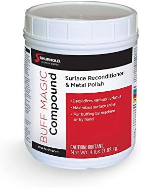 Shurhold Buff Magic, Metal Polishing Compound Made with Jewelers Rouge, Buffer Polisher Ultimate Compound and Scratch Remover, 4lb