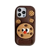 Flamemeteor 3D Cartoon case for iPhone 16, Funny Cute Cookies Cool Kawaii Soft Silicone Case Women Girls Shockproof Protector Cover Compatible with iPhone 16