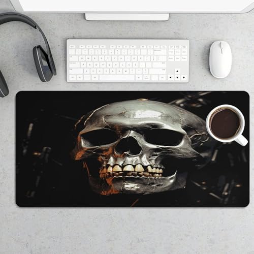 Eerie Scary Skull Mouse Pad grande antideslizante miniatura 5