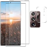 [2+2 Pack] Galaxy Note 20 Ultra Screen Protector Tempered Glass for Samsung Galaxy Note 20 Ultra 5G, Ultrasonic Fingerprint Compatible,3D Curved,HD Clear with 9H Tempered Glass Camera Lens Protector